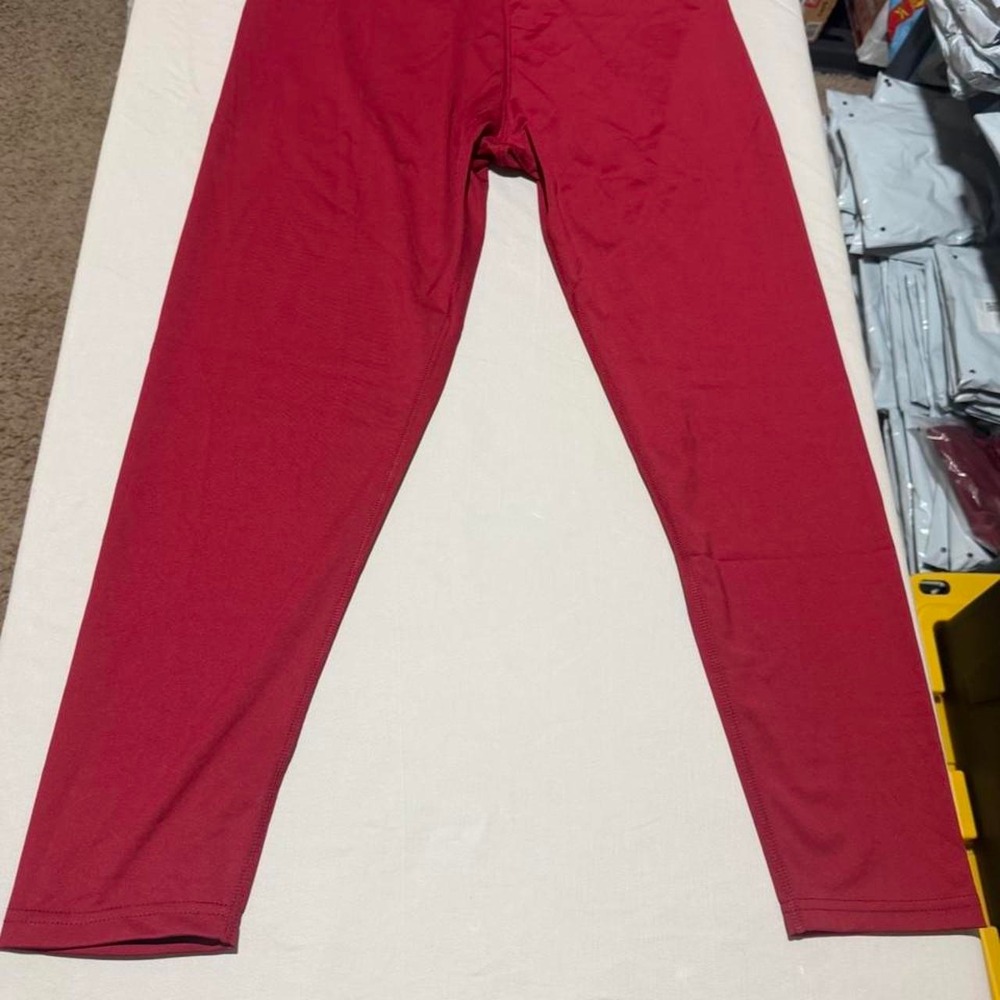 Red Activewear Athleisure Leggings Polyester Elastane Size 1XL 7917